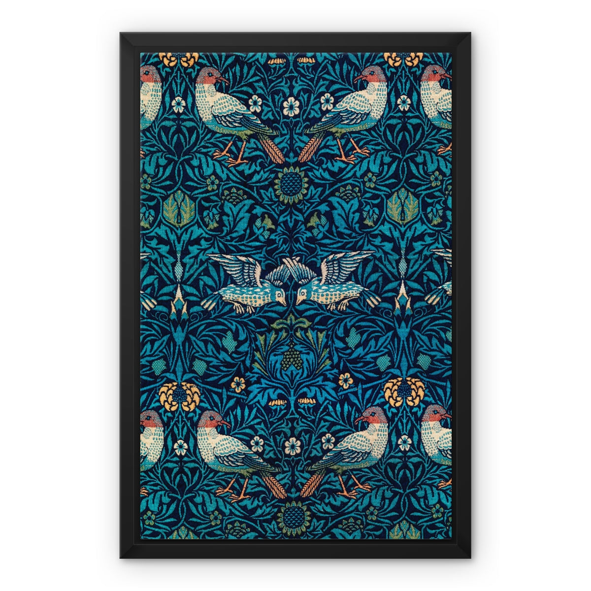 'Birds' by William Morris Framed Canvas