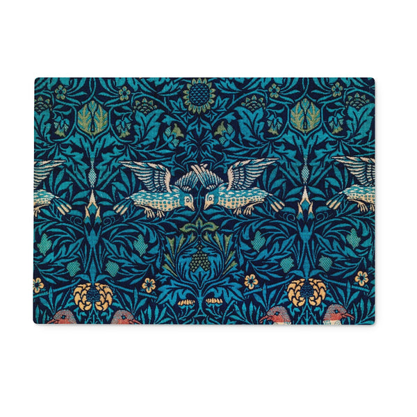 'Birds' by William Morris Glass Chopping Board