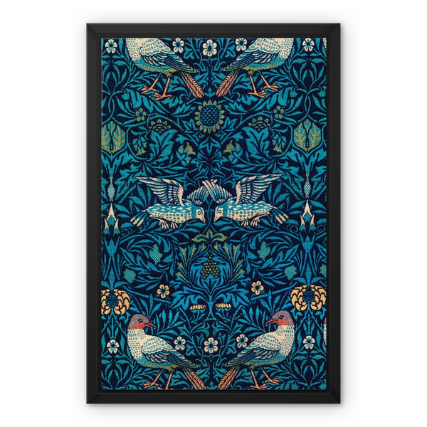 'Birds' by William Morris Framed Canvas