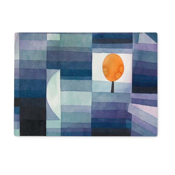 The Harbinger of Autumn by Paul Klee Glass Chopping Board