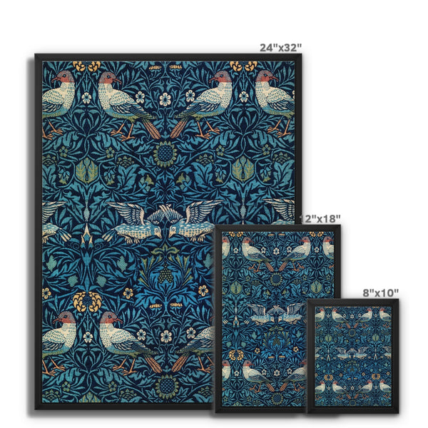 'Birds' by William Morris Framed Canvas