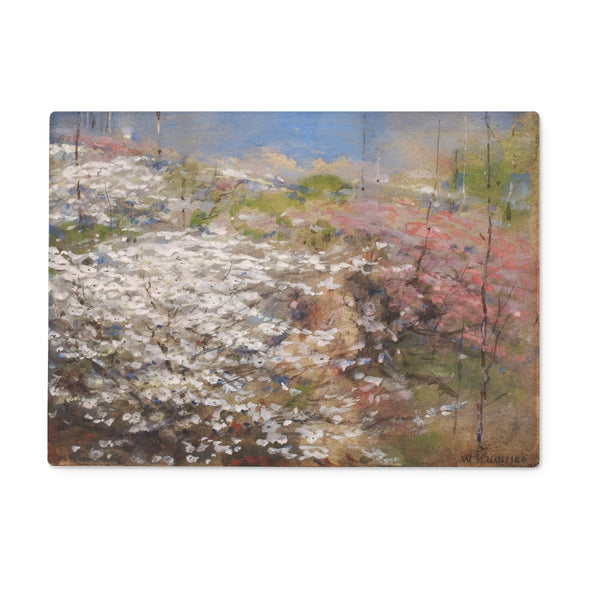 Field of Blossoms Glass Chopping Board