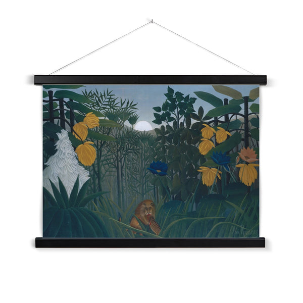 Tropical Forest & The Lion Fine Art Print with Hanger