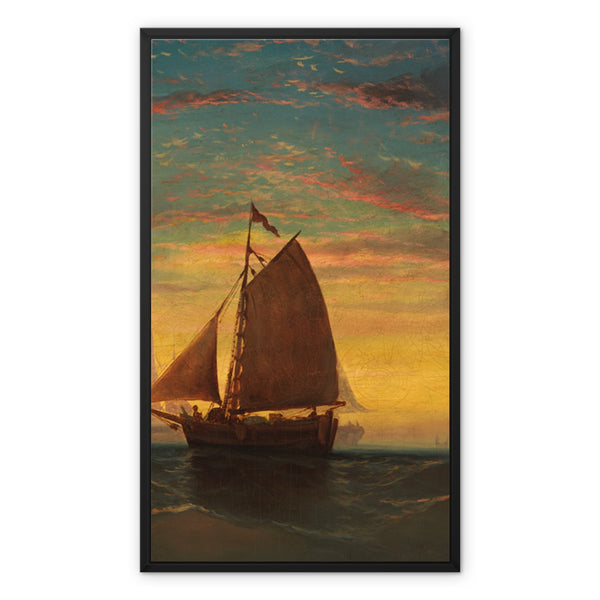 Boston Harbour Framed Canvas