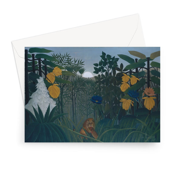 Tropical Forest & The Lion Greeting Card