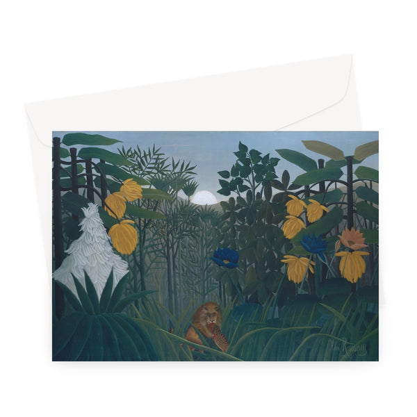 Tropical Forest & The Lion Greeting Card