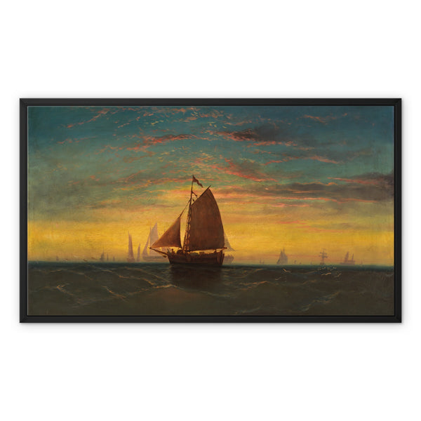 Boston Harbour Framed Canvas