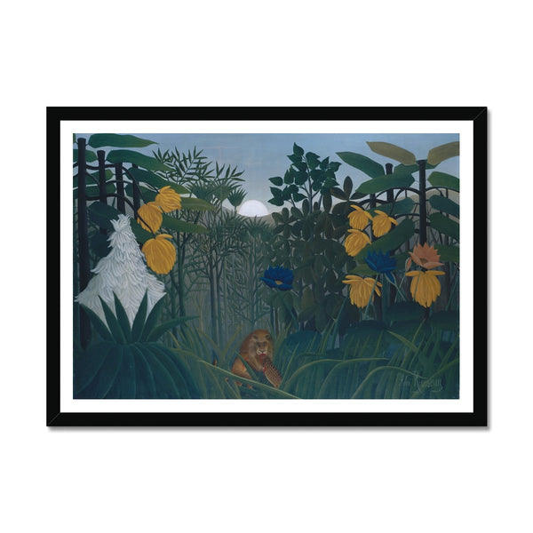 Tropical Forest & The Lion Framed Print