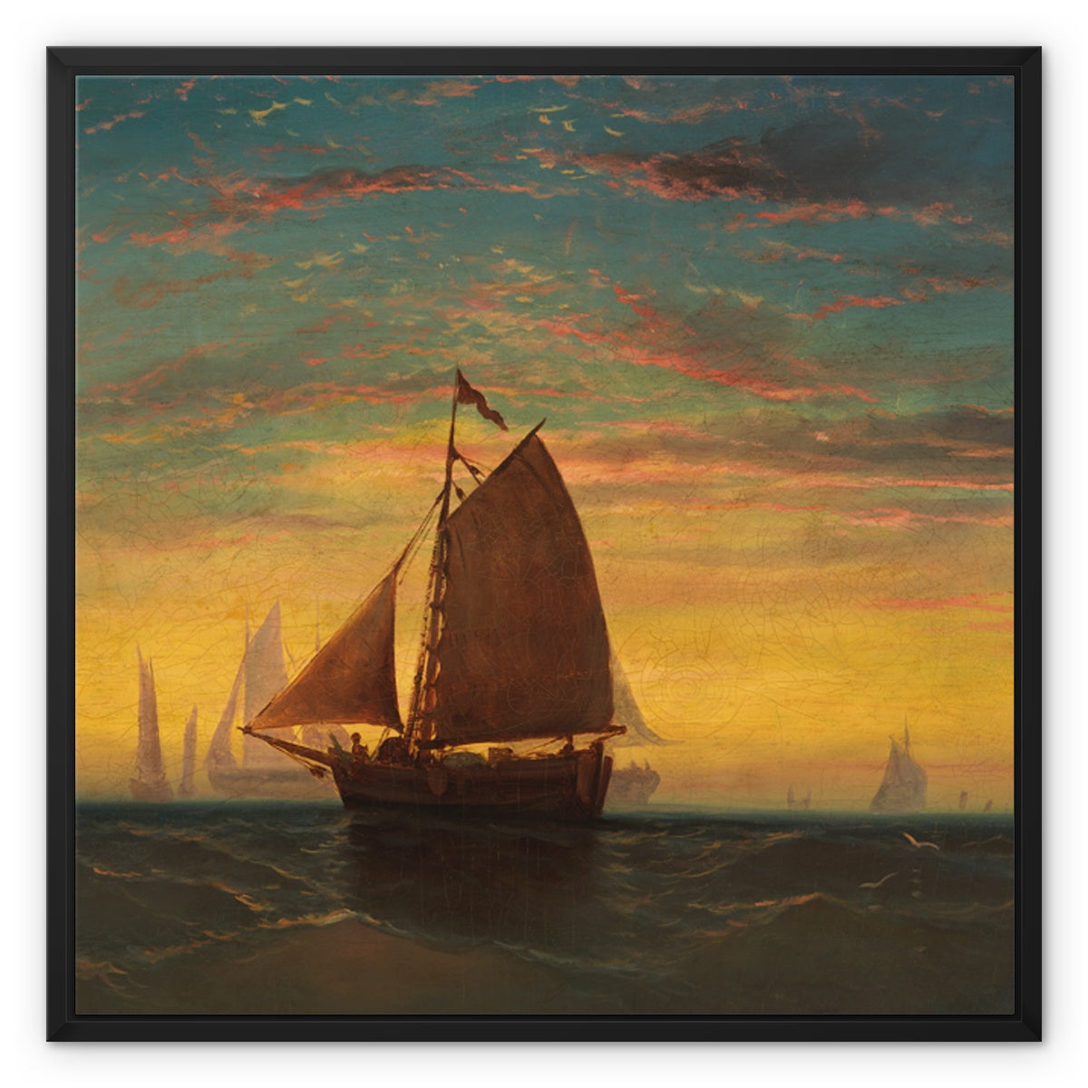 Boston Harbour Framed Canvas