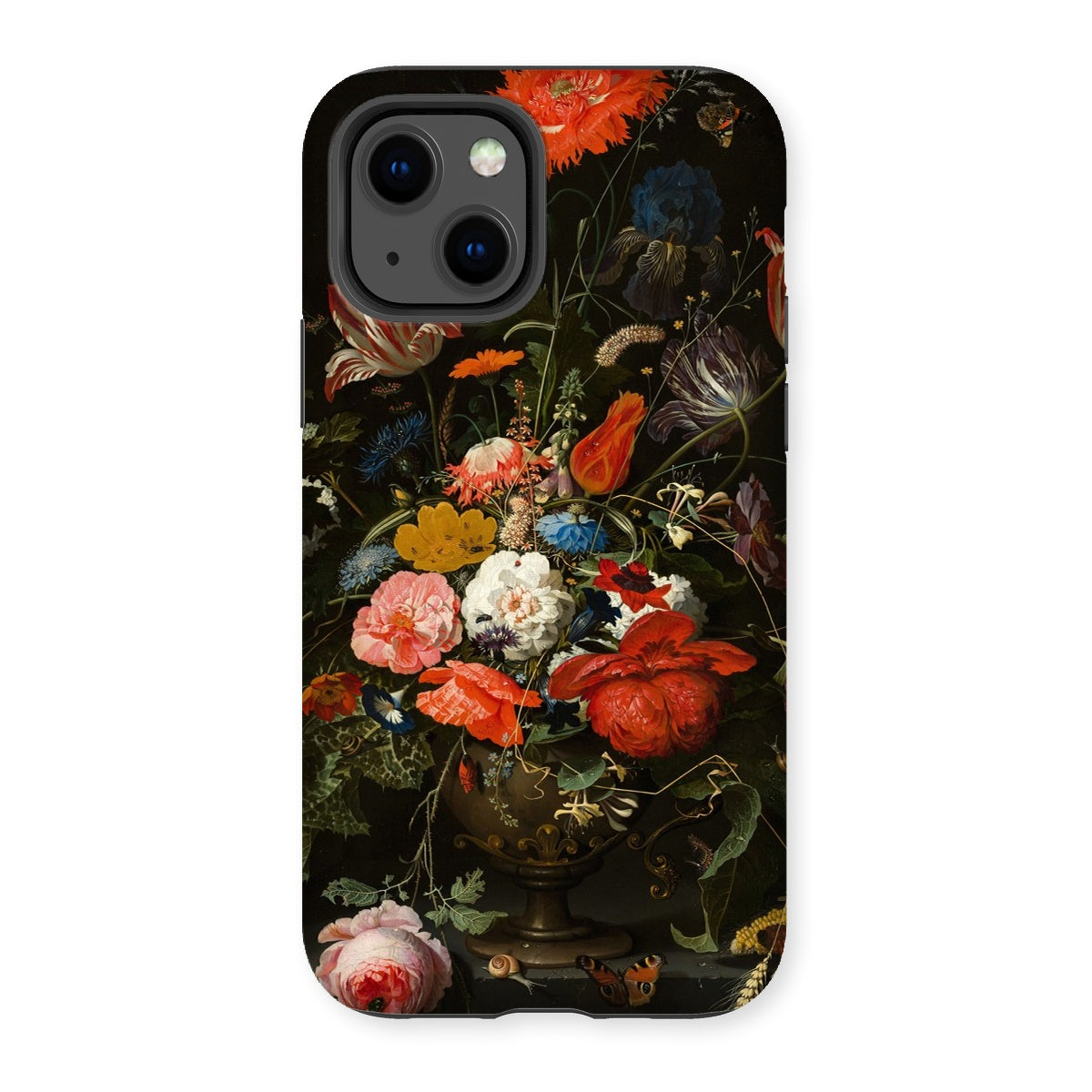 Vintage Metal Vase Flowers Tough Phone Case