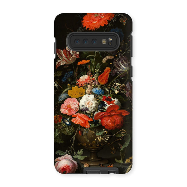 Vintage Metal Vase Flowers Tough Phone Case