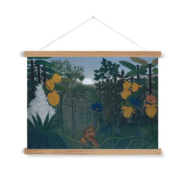 Tropical Forest & The Lion Fine Art Print with Hanger