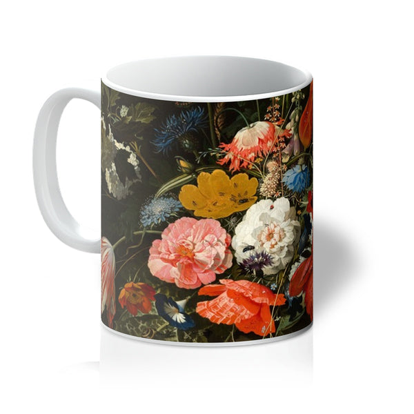 Vintage Metal Vase Flowers Mug