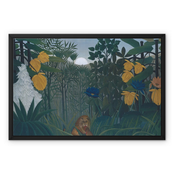 Tropical Forest & The Lion Framed Canvas