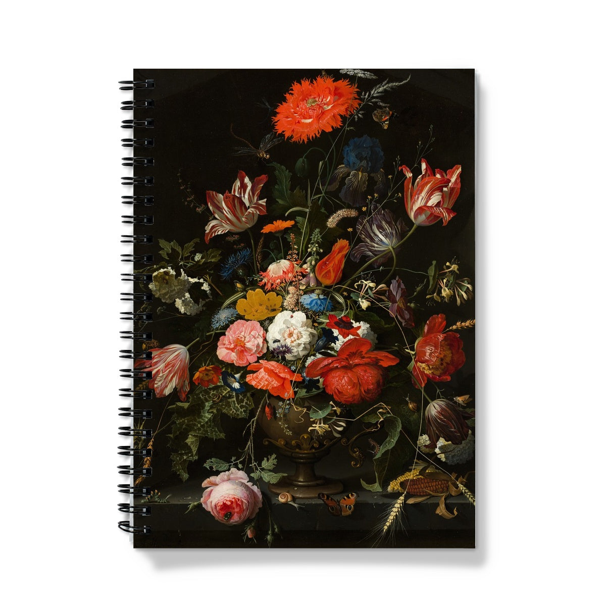 Vintage Metal Vase Flowers Notebook