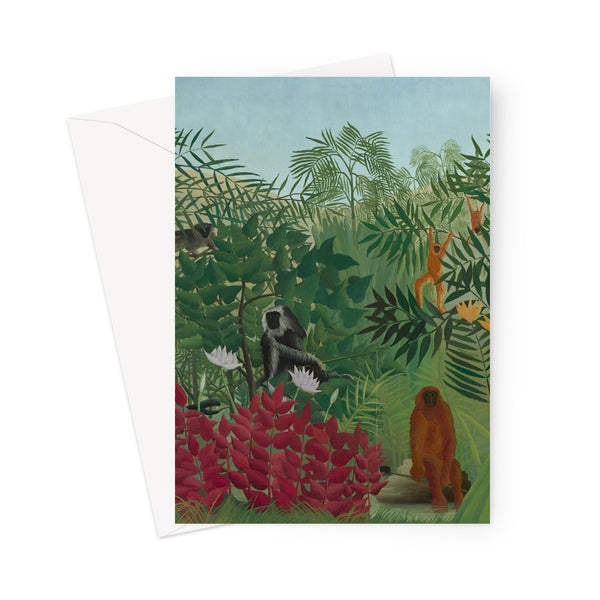 Tropical Forest & Monkeys Greeting Card