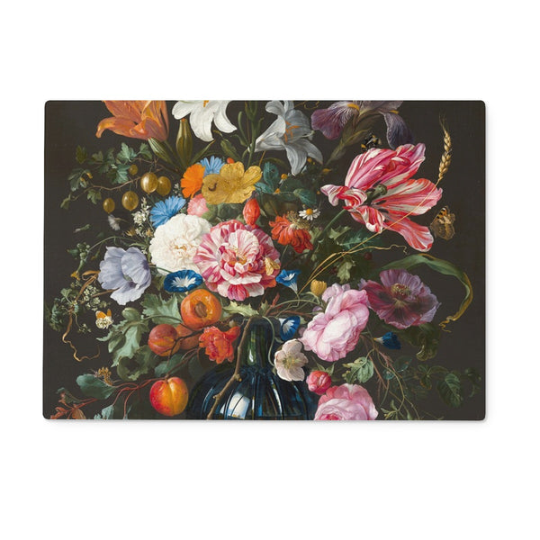 Vase of Flowers Glass Chopping Board