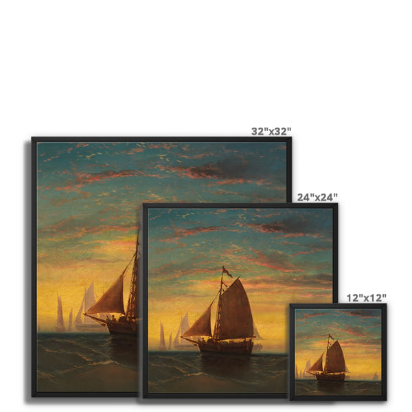 Boston Harbour Framed Canvas