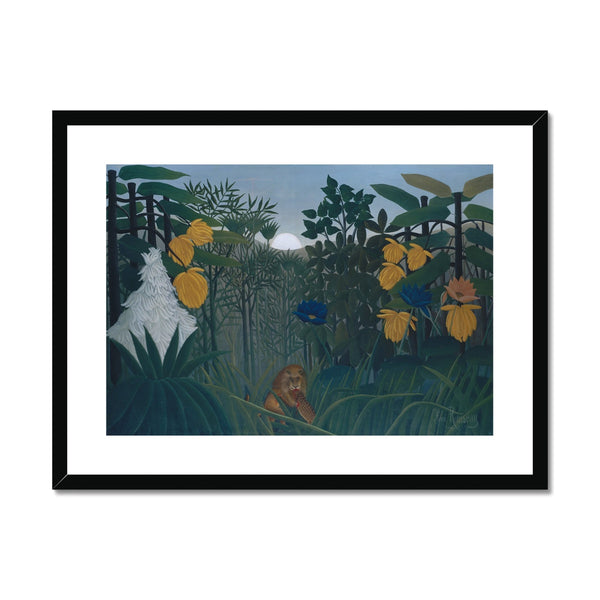 Tropical Forest & The Lion Framed & Mounted Print