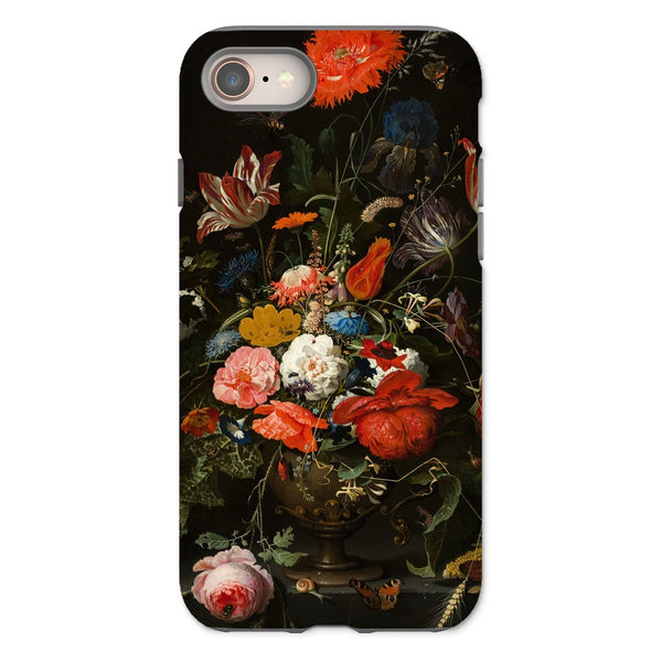 Vintage Metal Vase Flowers Tough Phone Case