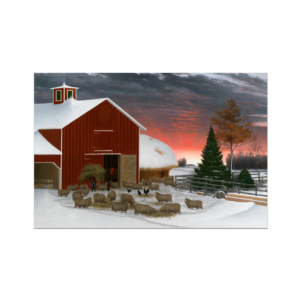 Barnyard in Winter Fine Art Print