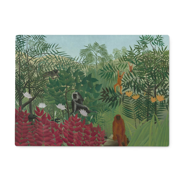 Tropical Forest & Monkeys Glass Chopping Board