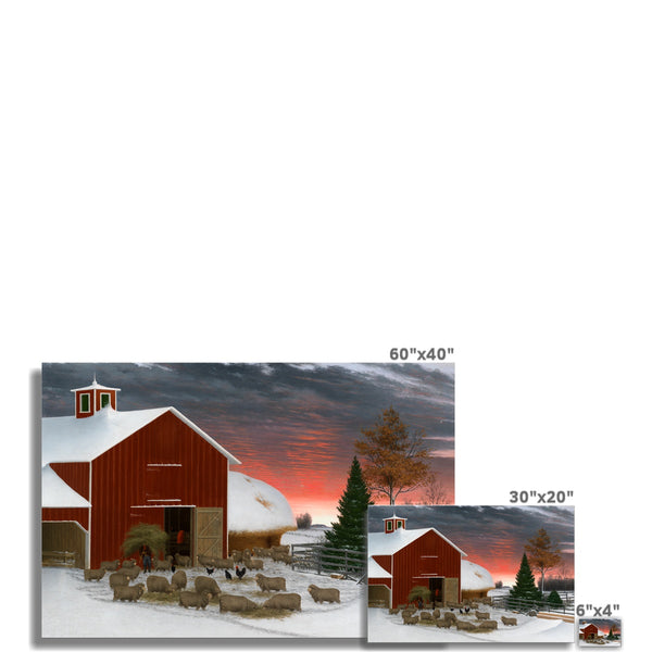 Barnyard in Winter Fine Art Print