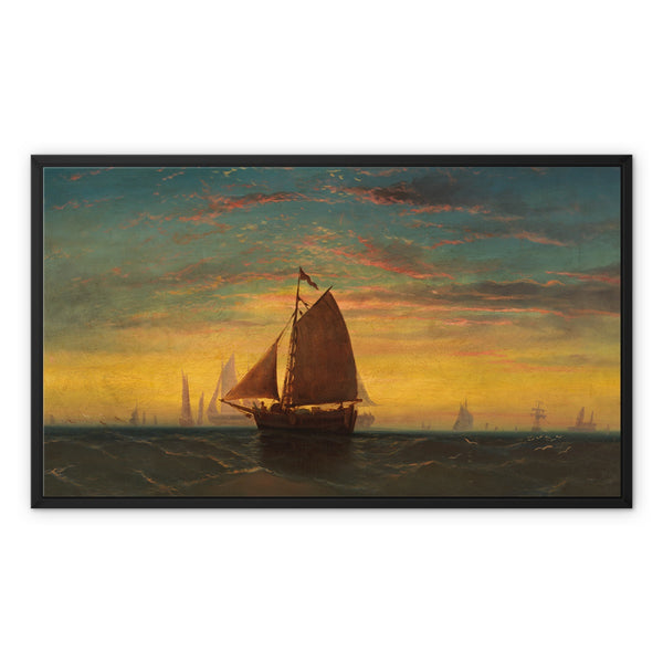 Boston Harbour Framed Canvas