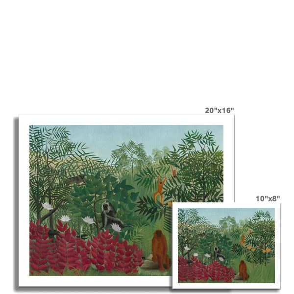 Tropical Forest & Monkeys Fine Art Print