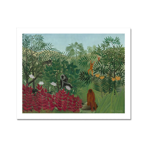 Tropical Forest & Monkeys Fine Art Print