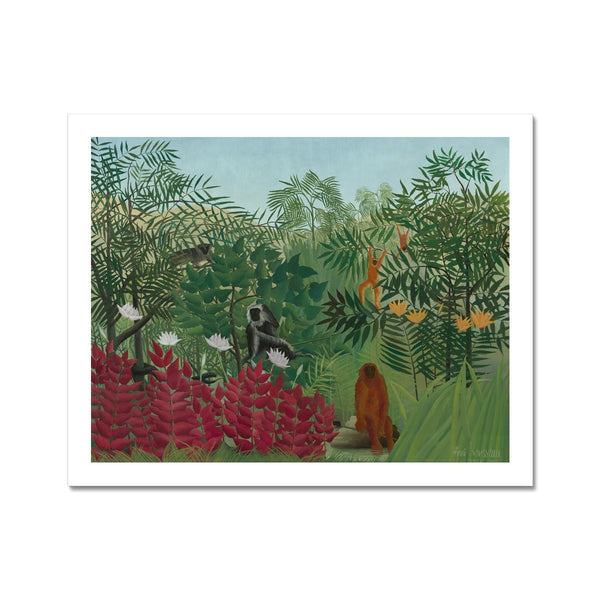 Tropical Forest & Monkeys Fine Art Print