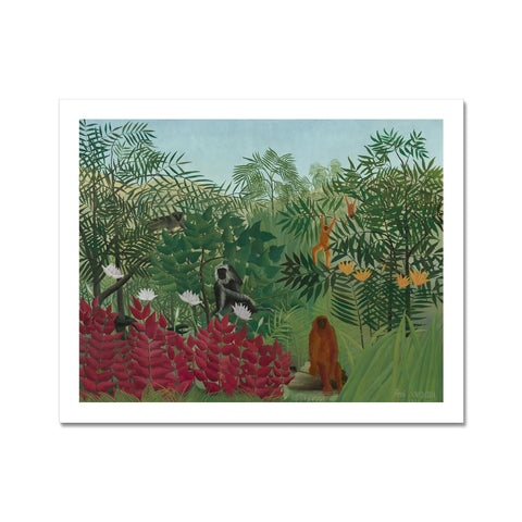 Tropical Forest & Monkeys Fine Art Print