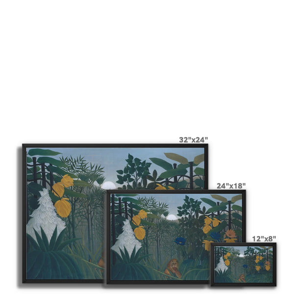 Tropical Forest & The Lion Framed Canvas