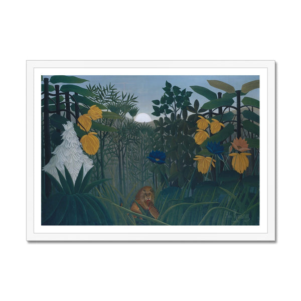 Tropical Forest & The Lion Framed Print