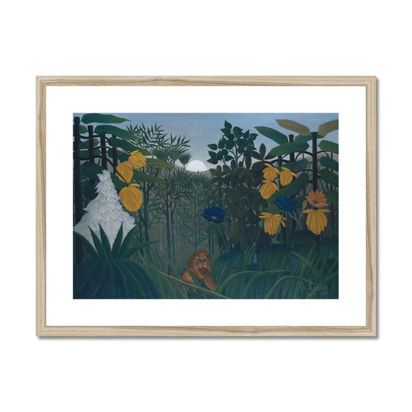 Tropical Forest & The Lion Framed & Mounted Print