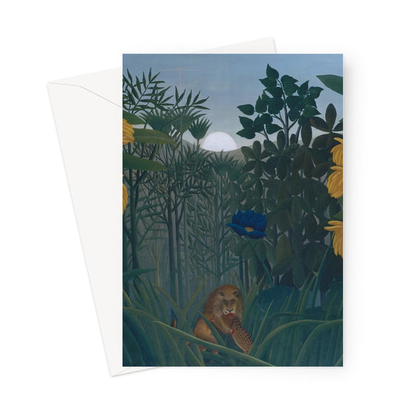 Tropical Forest & The Lion Greeting Card