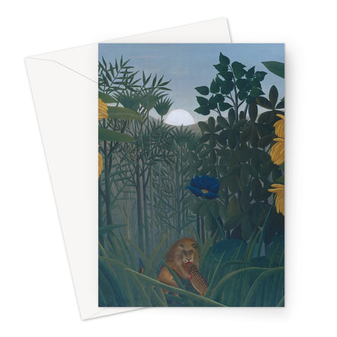 Tropical Forest & The Lion Greeting Card