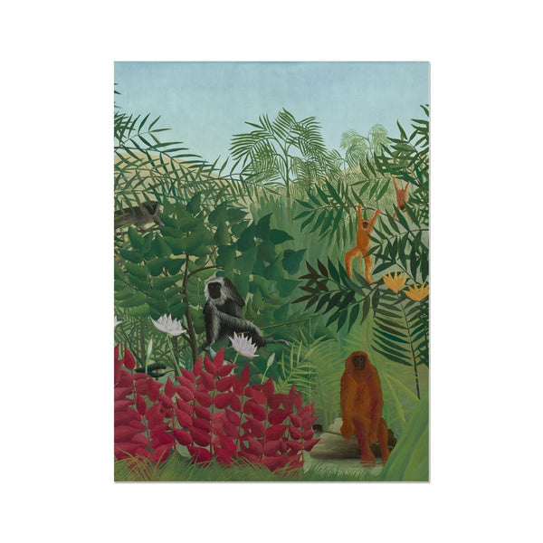 Tropical Forest & Monkeys Wall Art Poster