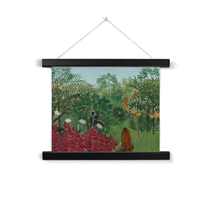 Tropical Forest & Monkeys Fine Art Print with Hanger