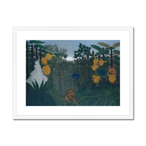 Tropical Forest & The Lion Framed & Mounted Print