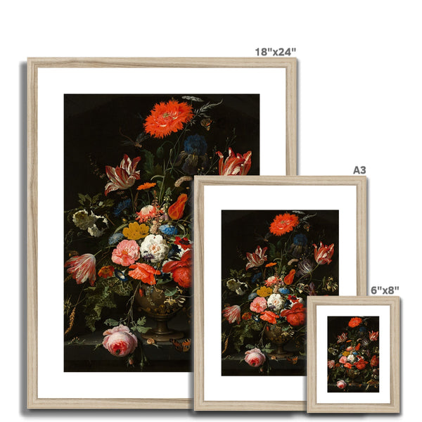 Vintage Metal Vase Flowers Framed & Mounted Print