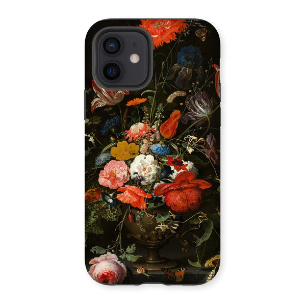 Vintage Metal Vase Flowers Tough Phone Case