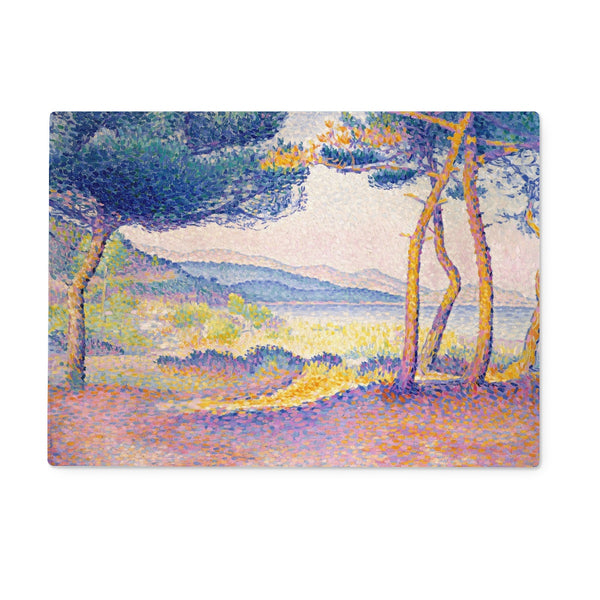 Pines Along the Shore Glass Chopping Board