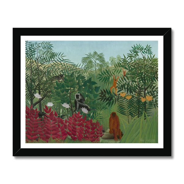 Tropical Forest & Monkeys Framed Print