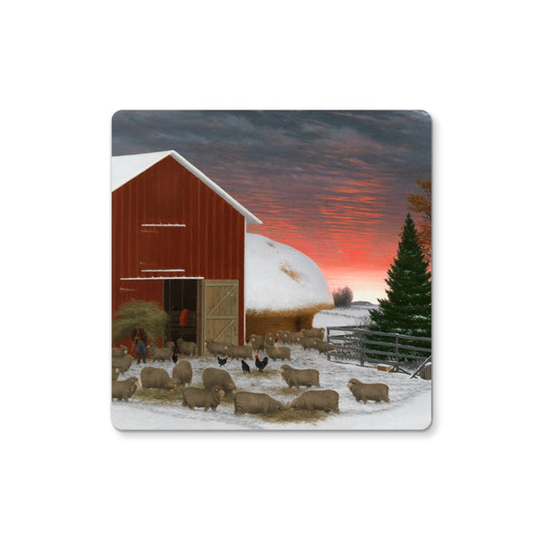 Barnyard in Winter Coaster