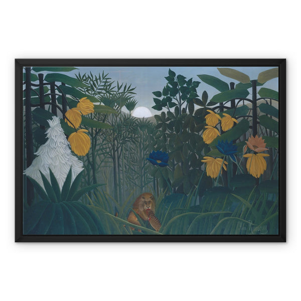 Tropical Forest & The Lion Framed Canvas